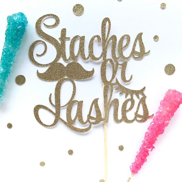 Staches or Lashes Cake Topper - glitterpaperscissors