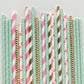 Mint Paper Straws - glitterpaperscissors