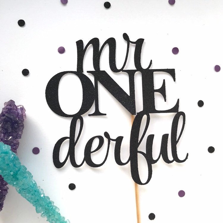 Mr onederful Cake Topper - glitterpaperscissors