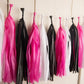 Pink black Tassels - glitterpaperscissors
