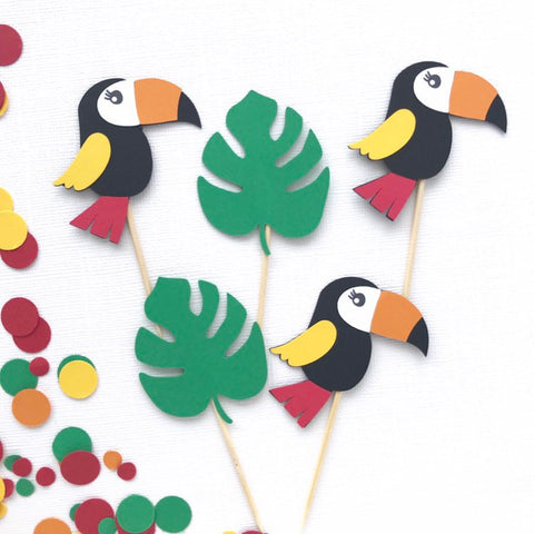 Toucan Cupcake Toppers - glitterpaperscissors