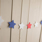 4th of july star garland, red white and blue party decor, Party in the USA theme, Patriotic home decor, independence day party - glitterpaperscissors