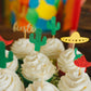 Fiesta Cupcake Toppers - glitterpaperscissors