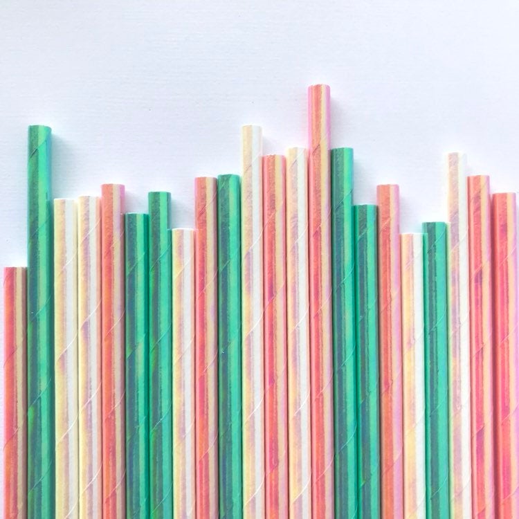 Iridescent Paper Straws - glitterpaperscissors