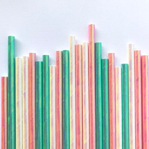 Iridescent Paper Straws - glitterpaperscissors