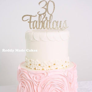 Custom Age Fabulous Cake Topper - glitterpaperscissors