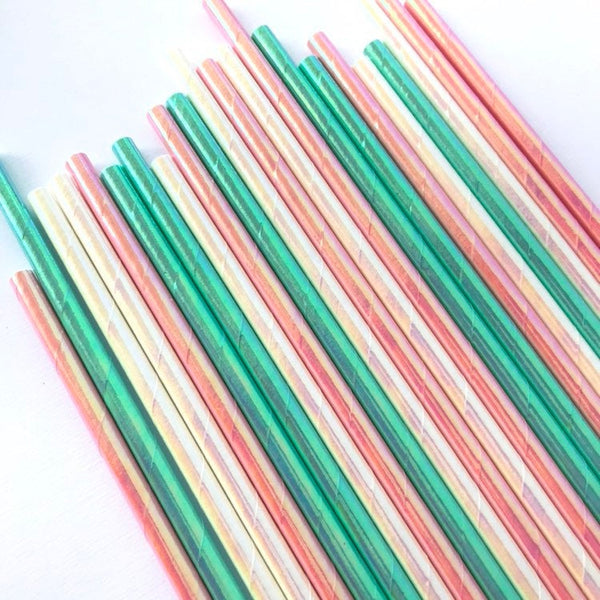 Iridescent Paper Straws - glitterpaperscissors