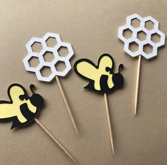 Bee Cupcake Toppers - glitterpaperscissors