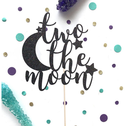 Two the Moon cake topper - glitterpaperscissors