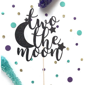 Two the Moon cake topper - glitterpaperscissors