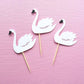 Swan Cupcake Topper, Swan Princess Birthday Party, Baby Shower Party Decor, First Birthday Cake Decoration - glitterpaperscissors