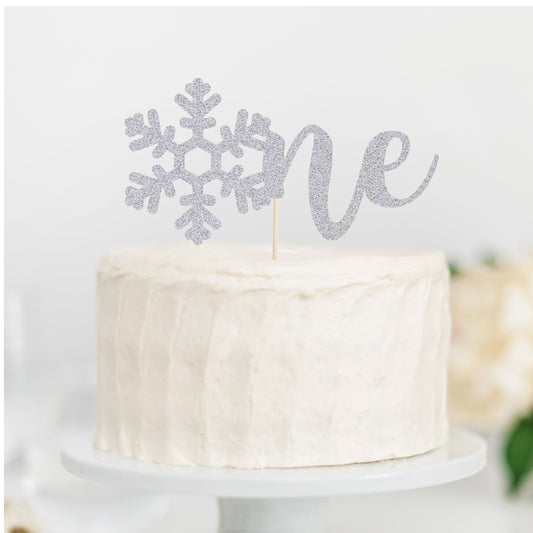 Snowflake One Cake Topper - glitterpaperscissors