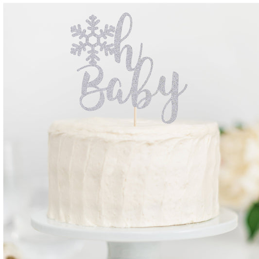 Snowflake Oh baby Cake Topper - glitterpaperscissors