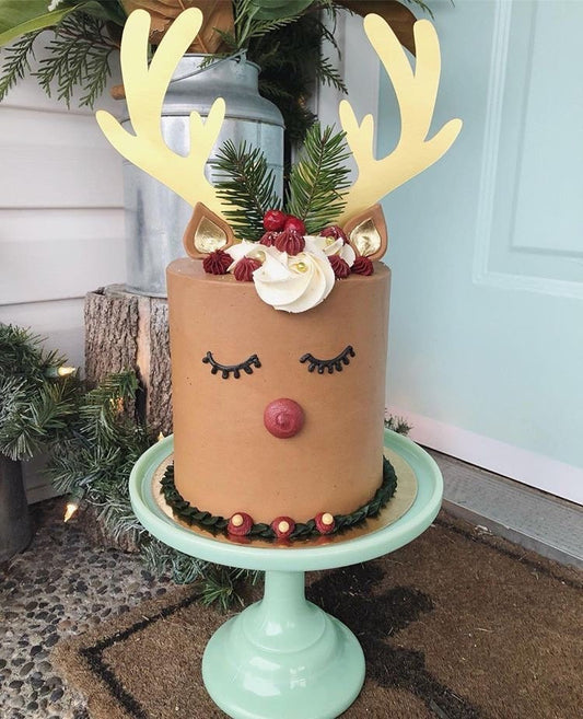 Antler Cake Topper - glitterpaperscissors