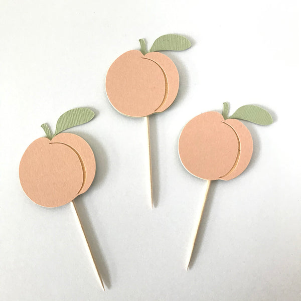 Peach Cupcake Toppers - glitterpaperscissors