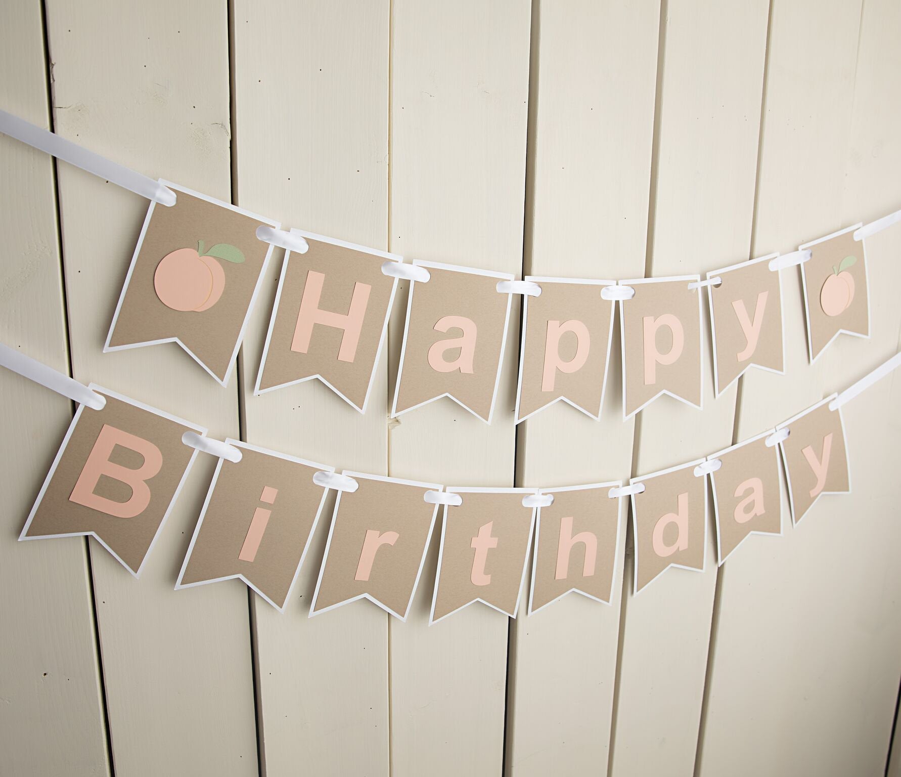 Peach Happy Birthday Banner - glitterpaperscissors