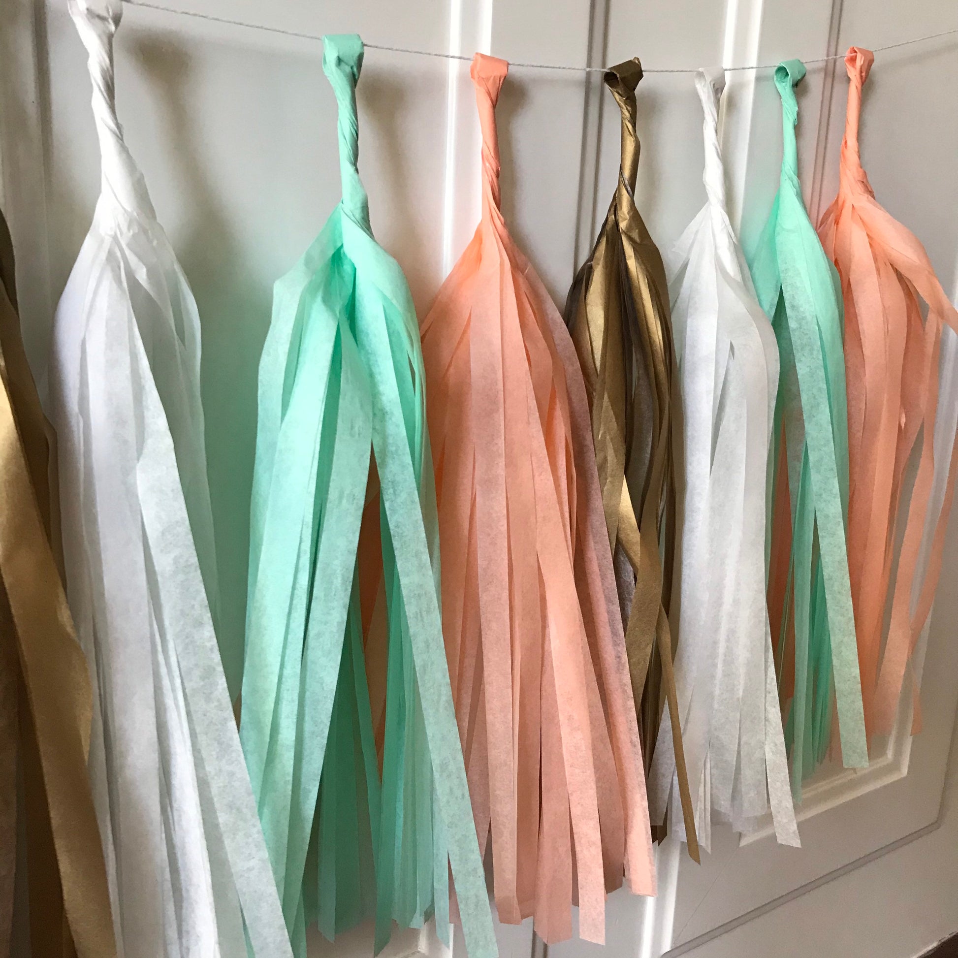 Mint Tassel Garland - glitterpaperscissors