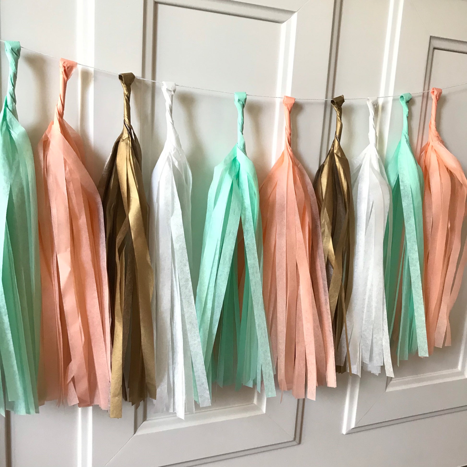 Mint Tassel Garland - glitterpaperscissors