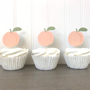 Peach Cupcake Toppers - glitterpaperscissors