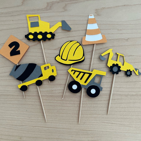construction cupcake toppers