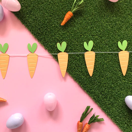 easter bunny carrot garland glitter paper scissors