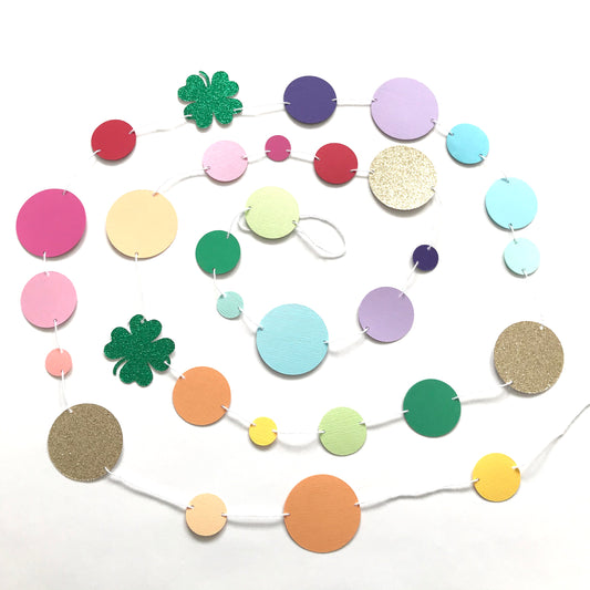 St Patrick's Rainbow Circle Garland - Glitter Paper Scissors