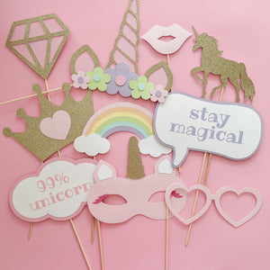 magical unicorn photo booth props