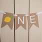 lemon themed one banner for a highchair 