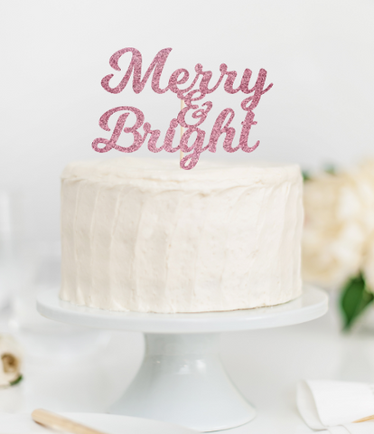 Merry & Bright Cake Topper - glitterpaperscissors