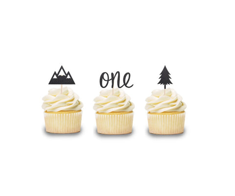 Mountain One Cupcake Toppers
