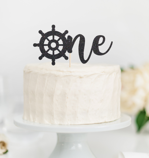 Nautical One Cake Topper - glitterpaperscissors