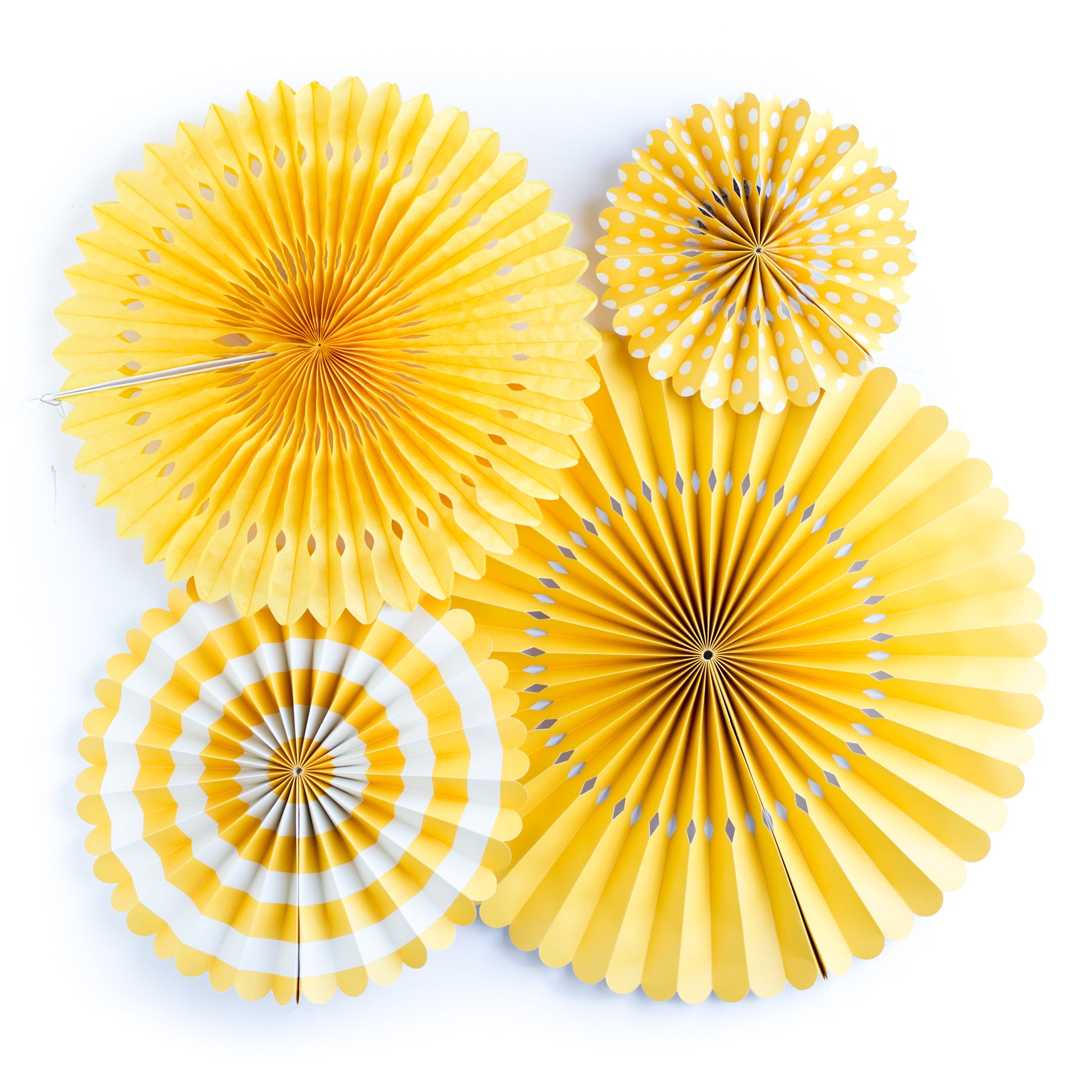 yellow paper fan set, sunshine, fruit birthday party