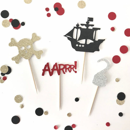 Pirate Cupcake Toppers - glitterpaperscissors