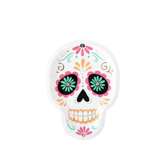 sugar skull plate - glitter paper scissors