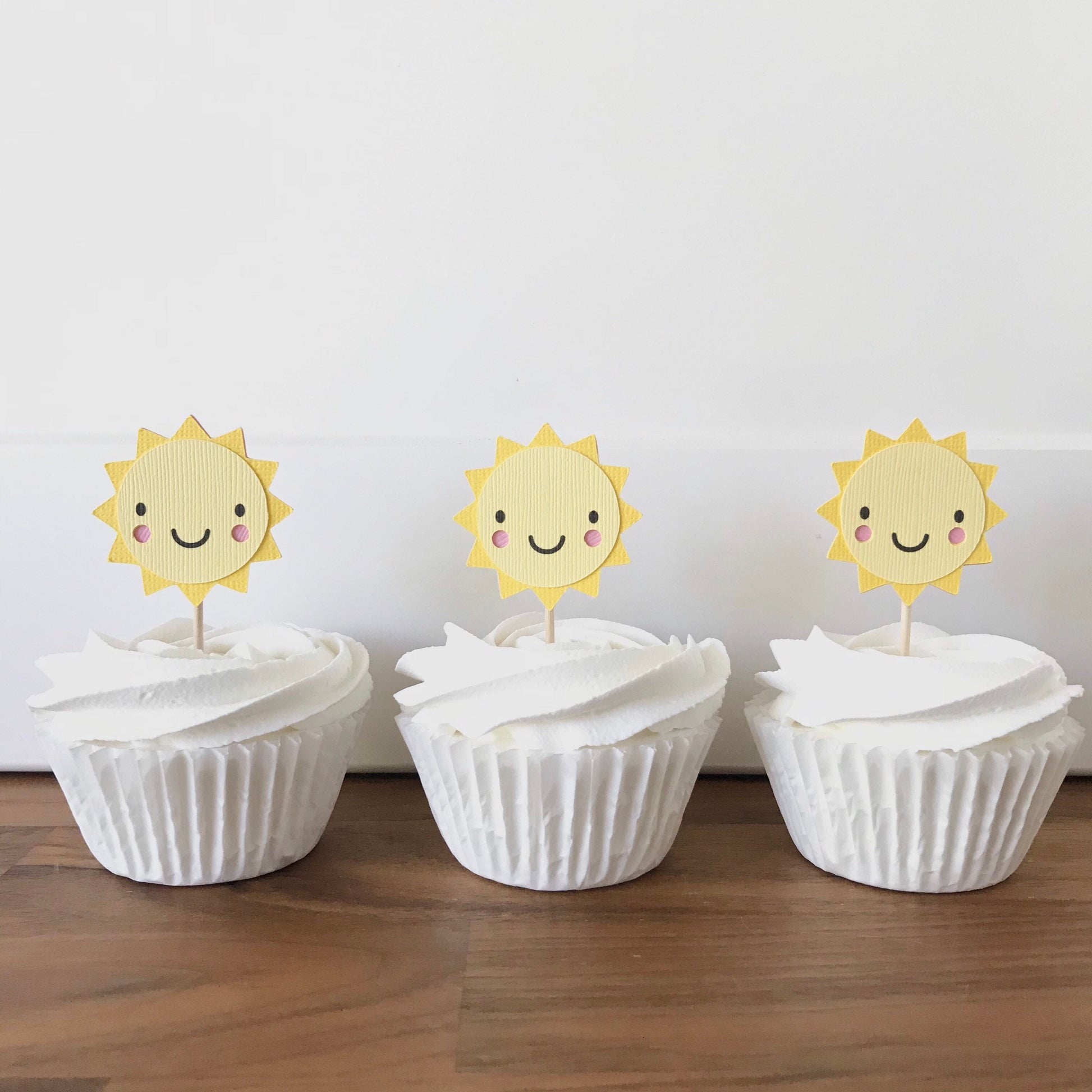 Sunshine Cupcake Toppers - glitterpaperscissors