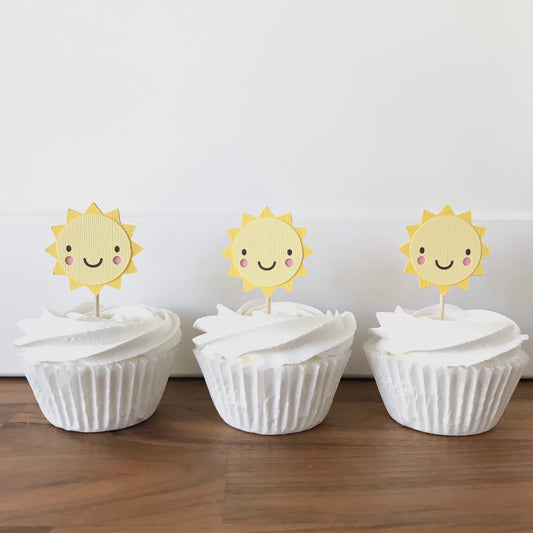 Sunshine Cupcake Toppers - glitterpaperscissors