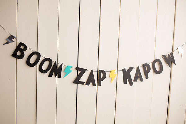 Boom Zap Kapow Super Hero Banner
