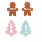 gingerbread and tree acrylic gift tags that can be personalized with a name